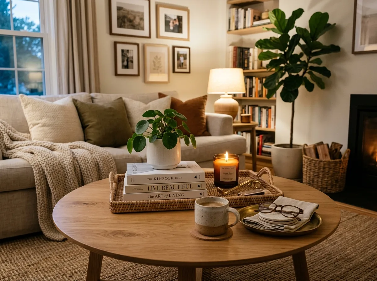 Layered Decor Round Coffee Table for 10 round coffee table ideas for a stylish living room